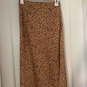 Spotted Satin Midi Skirt NWT